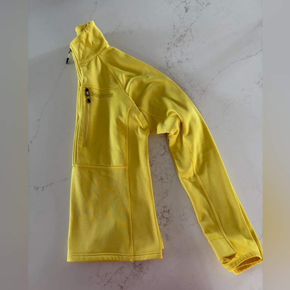 Marmot Light Yellow Quarter-Zip Fleece Jacket